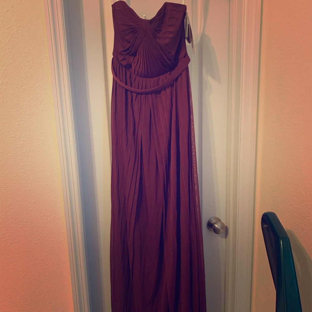 Burgundy long bridesmaid dress
